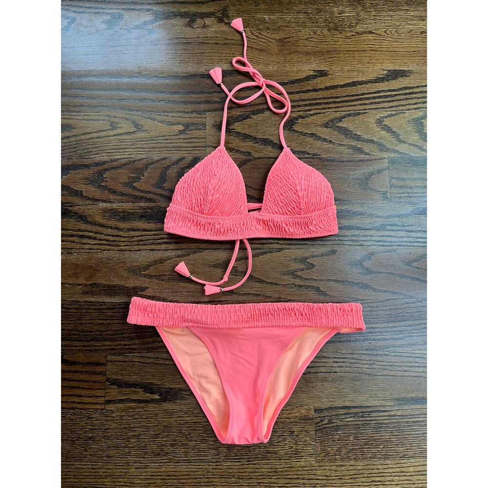 Victoria’s Secret swimsuit set Sz. S/M top bikini coral pink NWOT